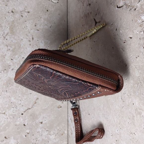 Trinity Ranch by Montana West Tooled Faux Leather Wristlet/Wallet - Picture 3 of 14